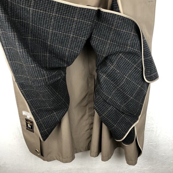 HART SHAFFNER & MARX Overcoat w Wool Zip Out Liner Sz‎ 48R Khaki Rain Repellent - Picture 9 of 15